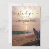 Sonnenuntergang Ozeanboot Foto Feier des Lebens Dankeskarte (Vorderseite)