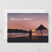 Sonnenuntergang-Paar-Silhouette Einladung (Rückseite)