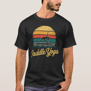 Sonnenuntergang Paddle Yoga Lustiges Paddleboard F T-Shirt