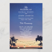 Sonnenuntergang Palm Beach String Lights Hochzeit Programm (Vorderseite)