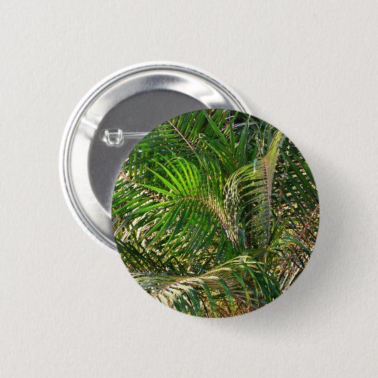 Sonnenuntergang Palm Fronds Tropical Button (Vorne & Hinten)