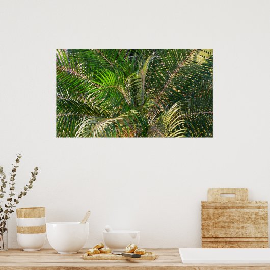 Sonnenuntergang Palm Fronds Tropical Poster (Küche)