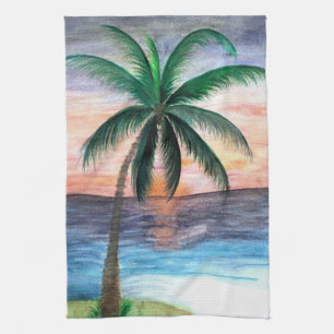 Sonnenuntergang Palm Tree Küchentücher aus Kunst