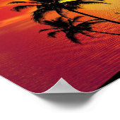 Sonnenuntergang Palm Tree Ocean Poster (Ecke)
