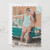 Sonnenuntergang Palm Tree Watercolor Monogram Beac Save The Date (Rückseite)