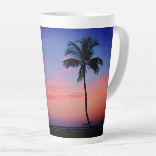 Sonnenuntergang Palme Latte Tasse