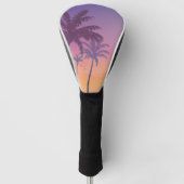 Sonnenuntergang Palmen Beach Sommer Golf Headcover (Vorderseite)