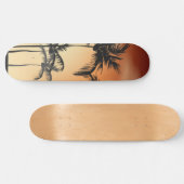 Sonnenuntergang Palmen Beach Sommer Skateboard (Horizontal)
