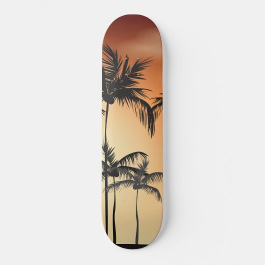 Sonnenuntergang Palmen Beach Sommer Skateboard (Vorderseite)