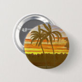 Sonnenuntergang-Palmen Button (Vorne & Hinten)