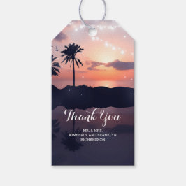 Sonnenuntergang Palmen Hochzeit Geschenkanhänger