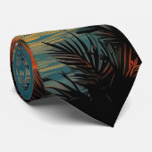 Sonnenuntergang Palmen Island Paradise Beach Cove Krawatte (Gerollt)