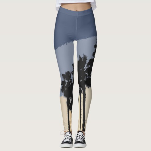 SONNENUNTERGANG-PALMEN LEGGINGS (Vorderseite)