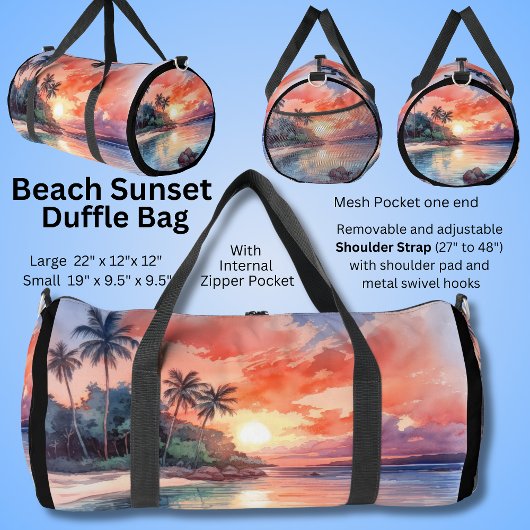 Sonnenuntergang Palmen Malerei Duffle Bag