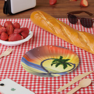 Sonnenuntergang Palmen Paper Teller