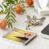 Sonnenuntergang Palmen Schlüsselanhänger (Seite)