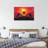 Sonnenuntergang Palmen Silhouette-16514 Leinwanddruck (Insitu (Schlafzimmer))