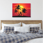 Sonnenuntergang Palmen Silhouette-16514 Leinwanddruck (Insitu (Schlafzimmer))
