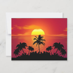 Sonnenuntergang Palmen Silhouette-16514 Postkarte