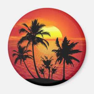 Sonnenuntergang Palmen Silhouette Design-65143 Magnet