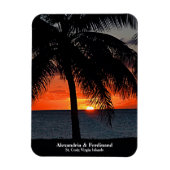 Sonnenuntergang Palmen Tree Ocean Beach personalis Magnet (Vertikal)