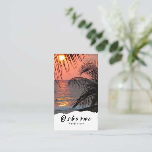 Sonnenuntergang Palmen Trees Visitenkarte (Stehend Vorderseite)