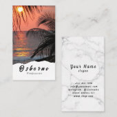 Sonnenuntergang Palmen Trees Visitenkarte (Vorne/Hinten)
