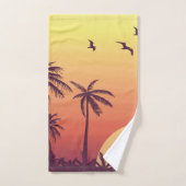 Sonnenuntergang Palmen Tropical Beach Badhandtuch Set (Handtuch)