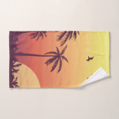 Sonnenuntergang Palmen Tropical Beach Badhandtuch Set (Handtuch)