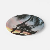 Sonnenuntergang Palmen tropische Landschaftsfotogr Pappteller (Schrägansicht)