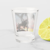Sonnenuntergang Palmen tropische Landschaftsfotogr Schnapsglas (Rückseite)