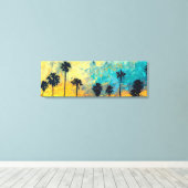 Sonnenuntergang Palmen übersät Canvas Art Leinwanddruck (Insitu (Holzboden))