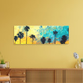 Sonnenuntergang Palmen übersät Canvas Art Leinwanddruck (Insitu (Wohnzimmer))