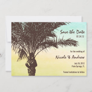 Sonnenuntergang Palmenbaum Save-the-Date-Ankündigu Save The Date