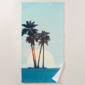 Sonnenuntergang Palms Beach Handtuch (Vorderseite)