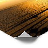 Sonnenuntergang Panoramawelt Meon Beach UK Poster (Ecke)