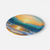 Sonnenuntergang Pappteller (Schrägansicht)