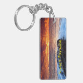 Sonnenuntergang-Paradies-Insel-Strand Schlüsselanhänger (Vorderseite links)