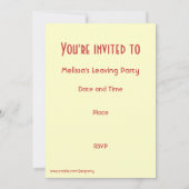 Sonnenuntergang Party Einladung (Rückseite)