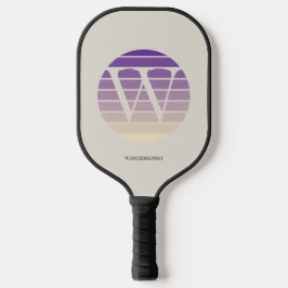Sonnenuntergang Pastell Monogramm Personaliziert Pickleball Schläger