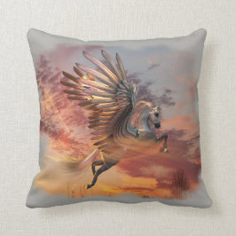 Sonnenuntergang-Pegasus-Wurfs-Kissen 16" x 16" Kissen