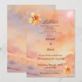 Sonnenuntergang Perle Bismillah-Nikah-Einladung Einladung (Vorne/Hinten)