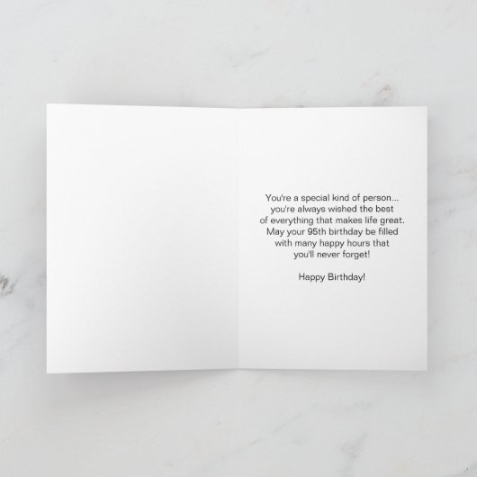 Sonnenuntergang Personalisiert 95. Geburtstag Karte (Innenseite)