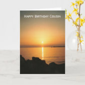 Sonnenuntergang Personalisierter Cousin Geburtstag Karte (Gelbe Blume)