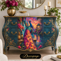 Sonnenuntergang Pfau Laterne Garten Decoupage