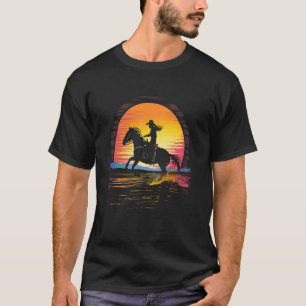 Sonnenuntergang Pferdeliebhaber Land Farm Damen Re T-Shirt