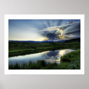 Sonnenuntergang Pilzwolke Poster