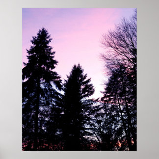 Sonnenuntergang pinselt lila Sonnenuntergänge Poster