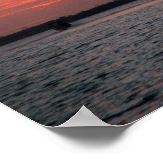 Sonnenuntergang, Placencia, Belize Poster (Ecke)