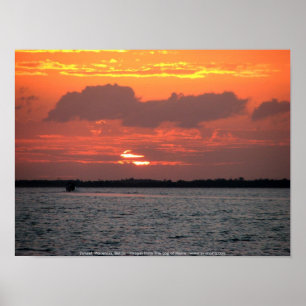 Sonnenuntergang, Placencia, Belize Poster